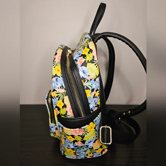 Loungefly 🎉HOST PICK🎉  Disney Stitch & Scrump Floral Watercolor Mini Backpack - Picture 3 of 9